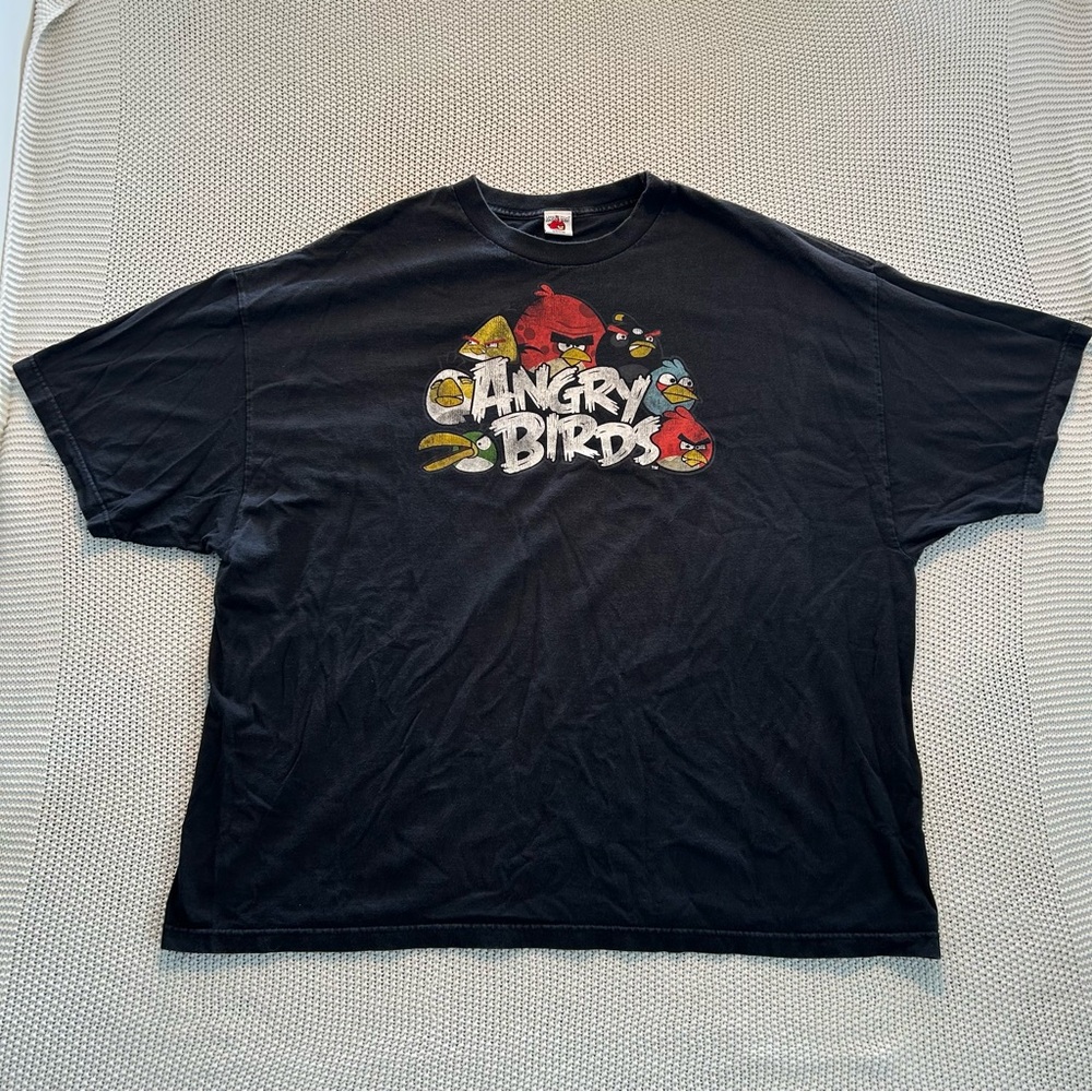 Fifth Sun Angry Birds Graphic Black T-Shirt